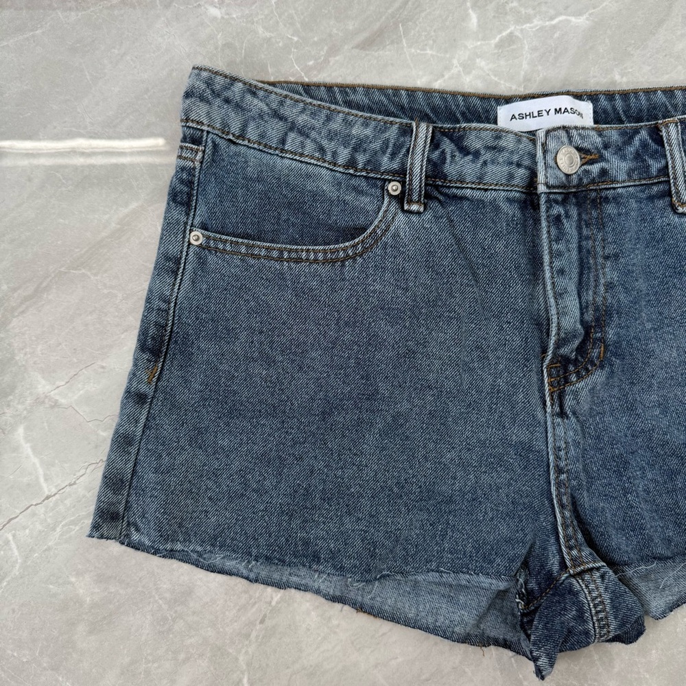 Women’s Ashley Mason Denim Jean Shorts Hearts Ribbon Bow Cottagecore Size 9 / 29 - Picture 4 of 16